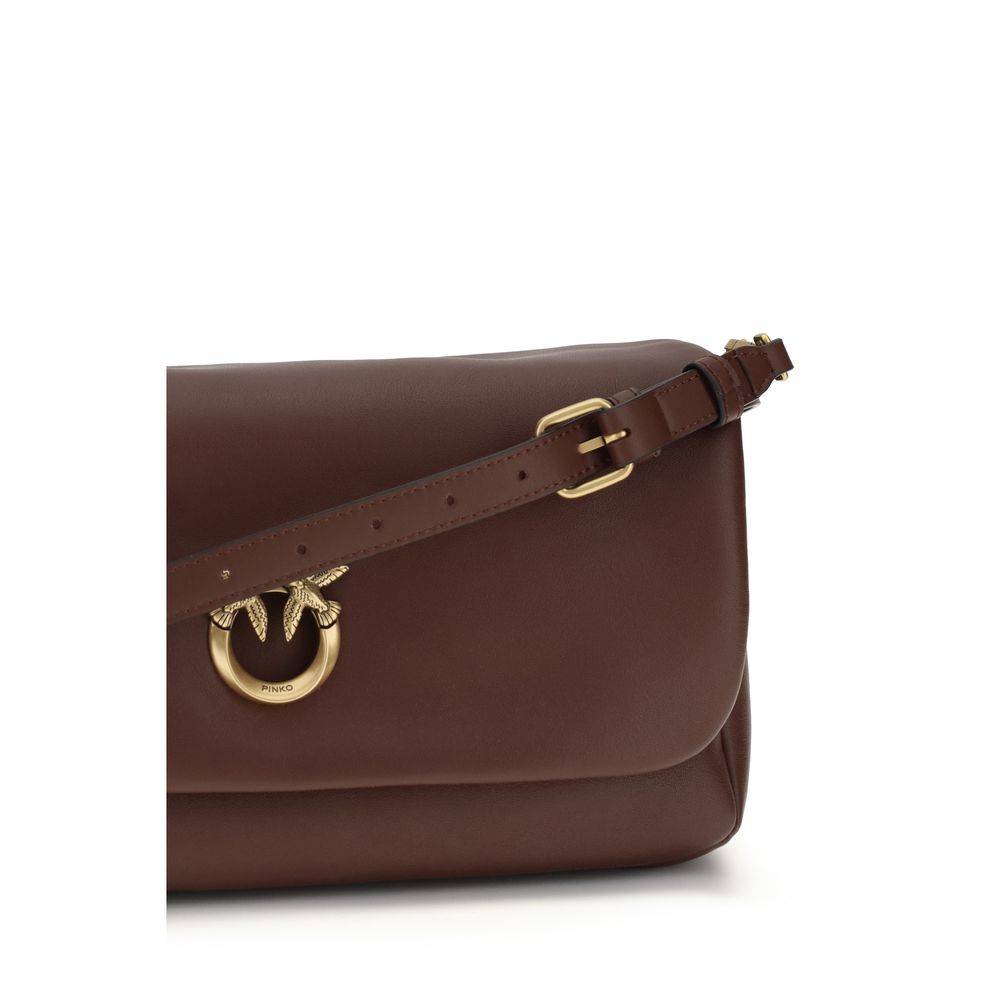 Borsa a tracolla PINKO Bos Taurus in pelle di vitello marrone