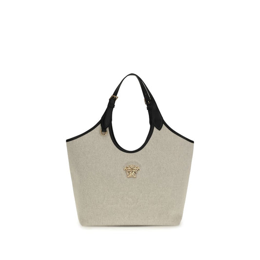 Borsa a tracolla Versace in cotone beige