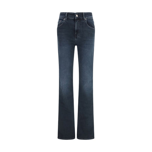 Jeans svasati in cotone blu Haikure