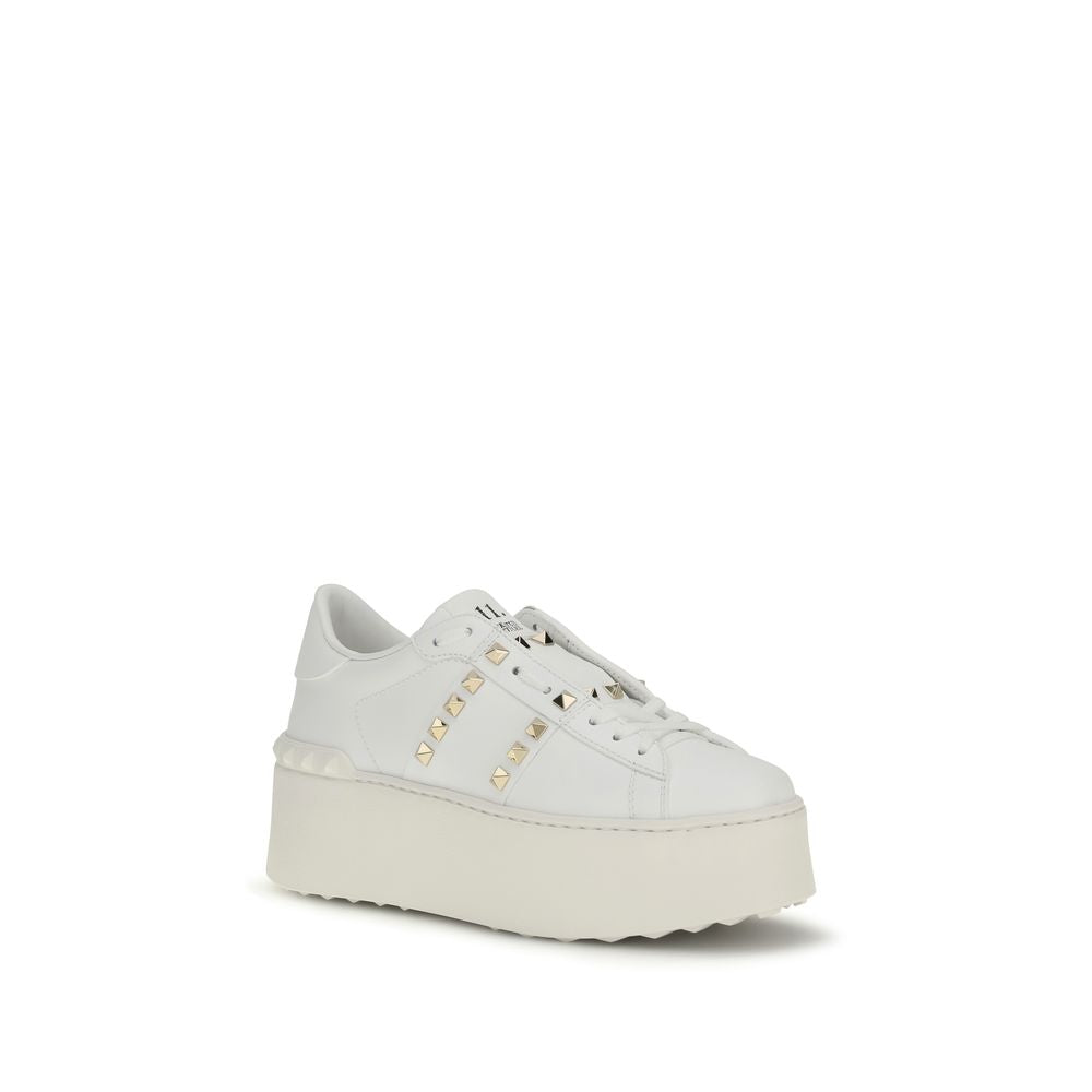 Sneakers con plateau Bos Taurus in pelle di vitello bianca Valentino Garavani