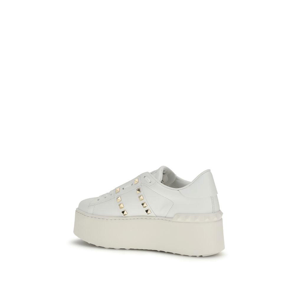 Sneakers con plateau Bos Taurus in pelle di vitello bianca Valentino Garavani