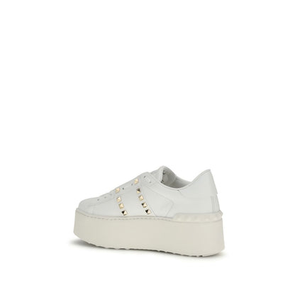 Sneakers con plateau Bos Taurus in pelle di vitello bianca Valentino Garavani