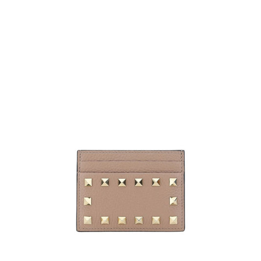 Portafoglio Valentino Garavani in pelle di vitello beige Bos Taurus