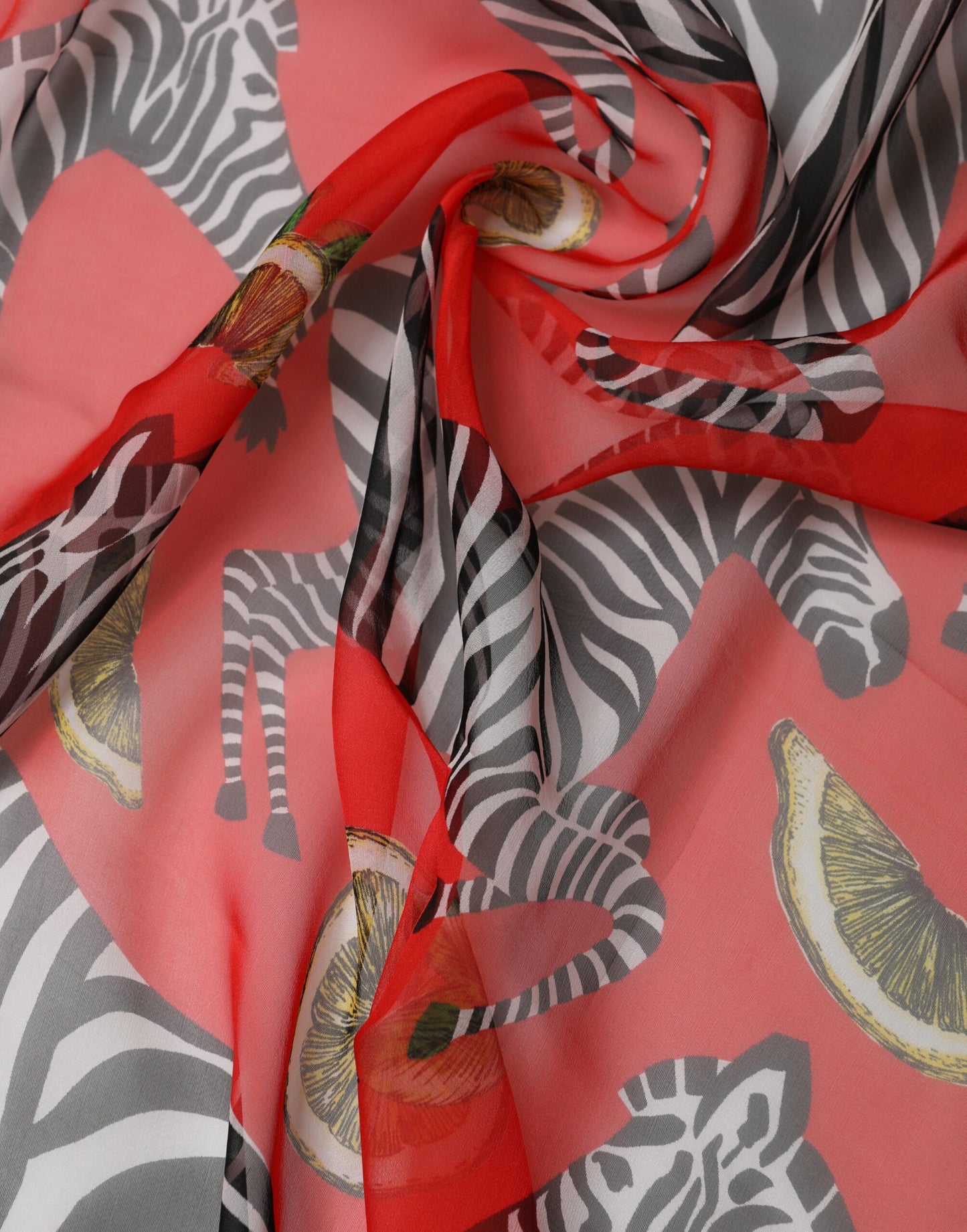 Sciarpa Dolce &amp; Gabbana in seta con stampa zebra rossa, 200 cm x 132 cm