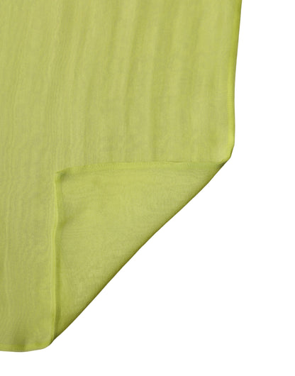 Dolce &amp; Gabbana Foulard Stola in Seta Giallo Verde 292cm x 19cm Sciarpa