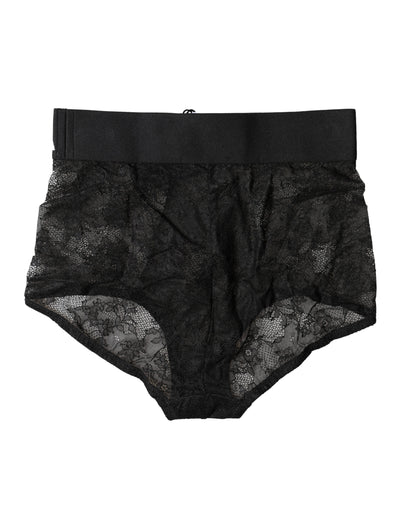 Dolce & Gabbana Slip intimo a vita alta con logo nero