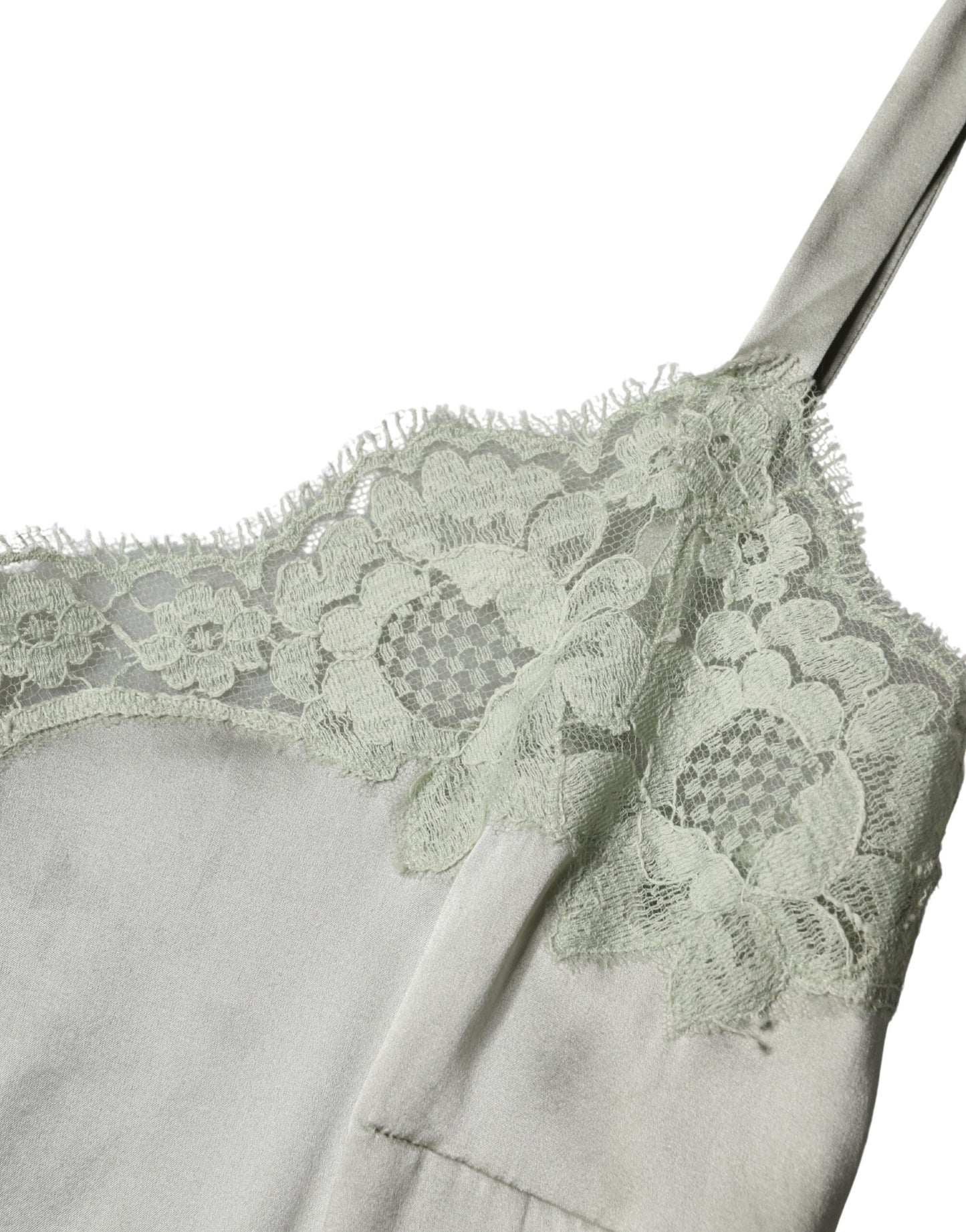 Dolce & Gabbana Top intimo in pizzo floreale verde chiaro