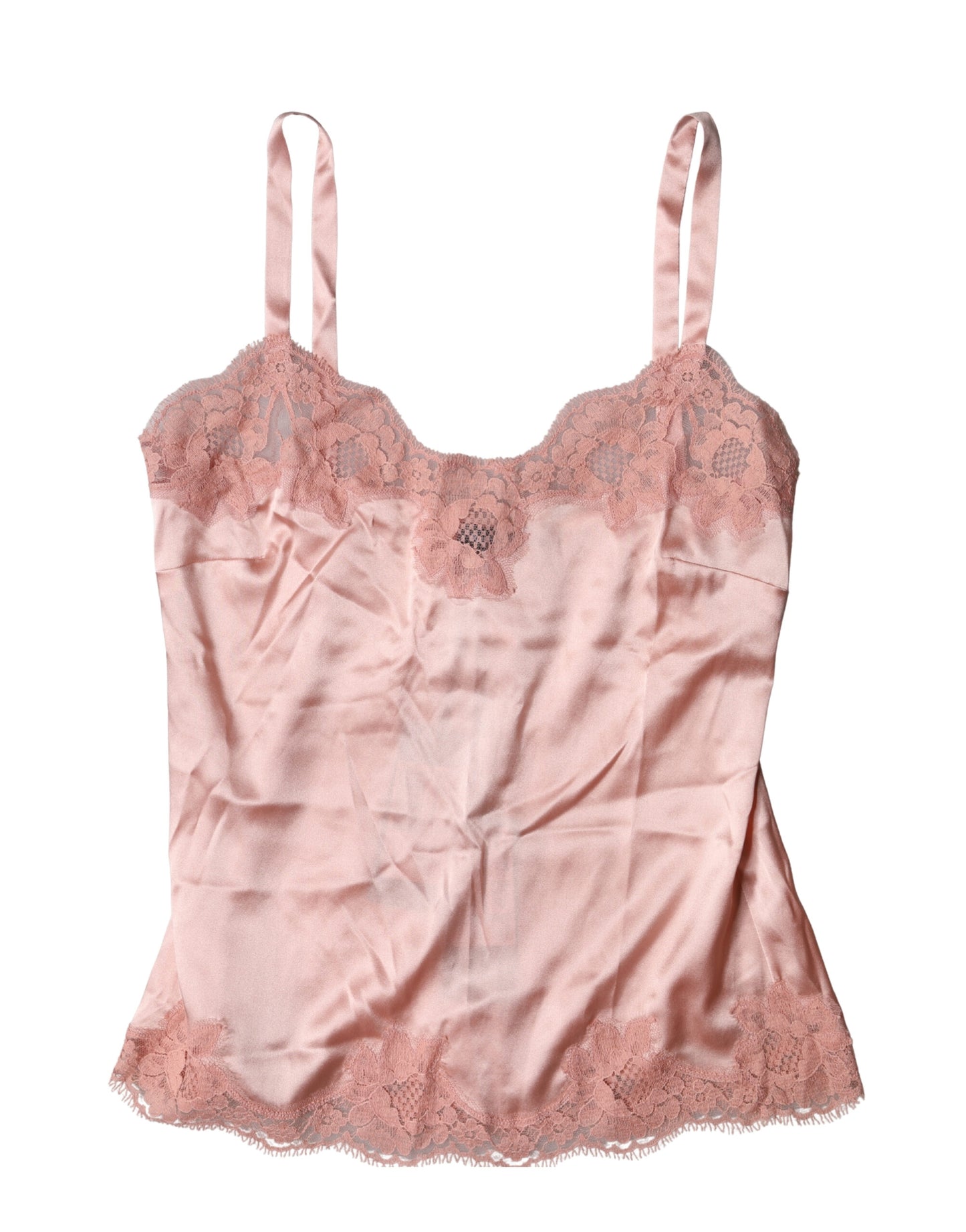 Dolce & Gabbana Top intimo in pizzo floreale rosa chiaro