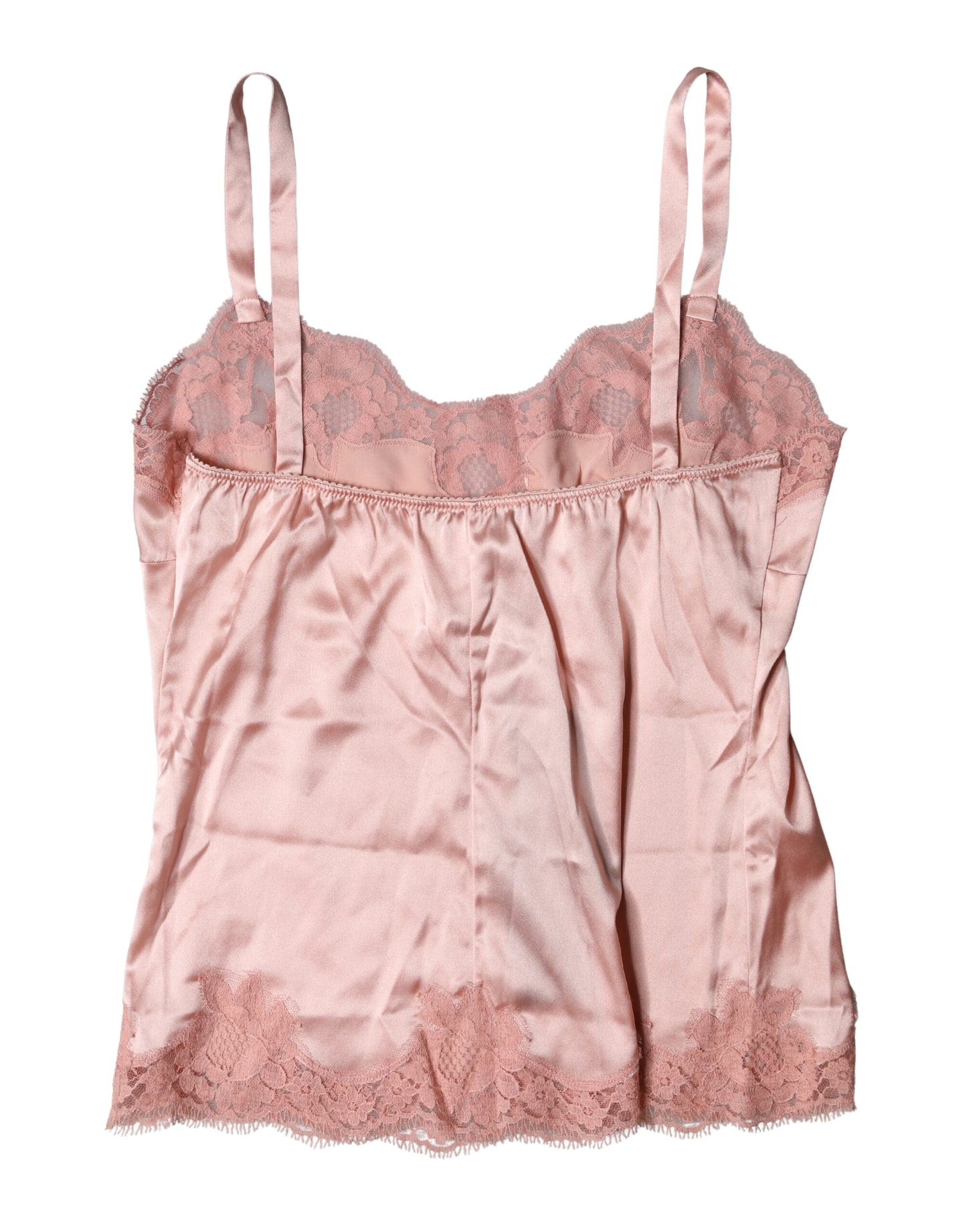 Dolce & Gabbana Top intimo in pizzo floreale rosa chiaro