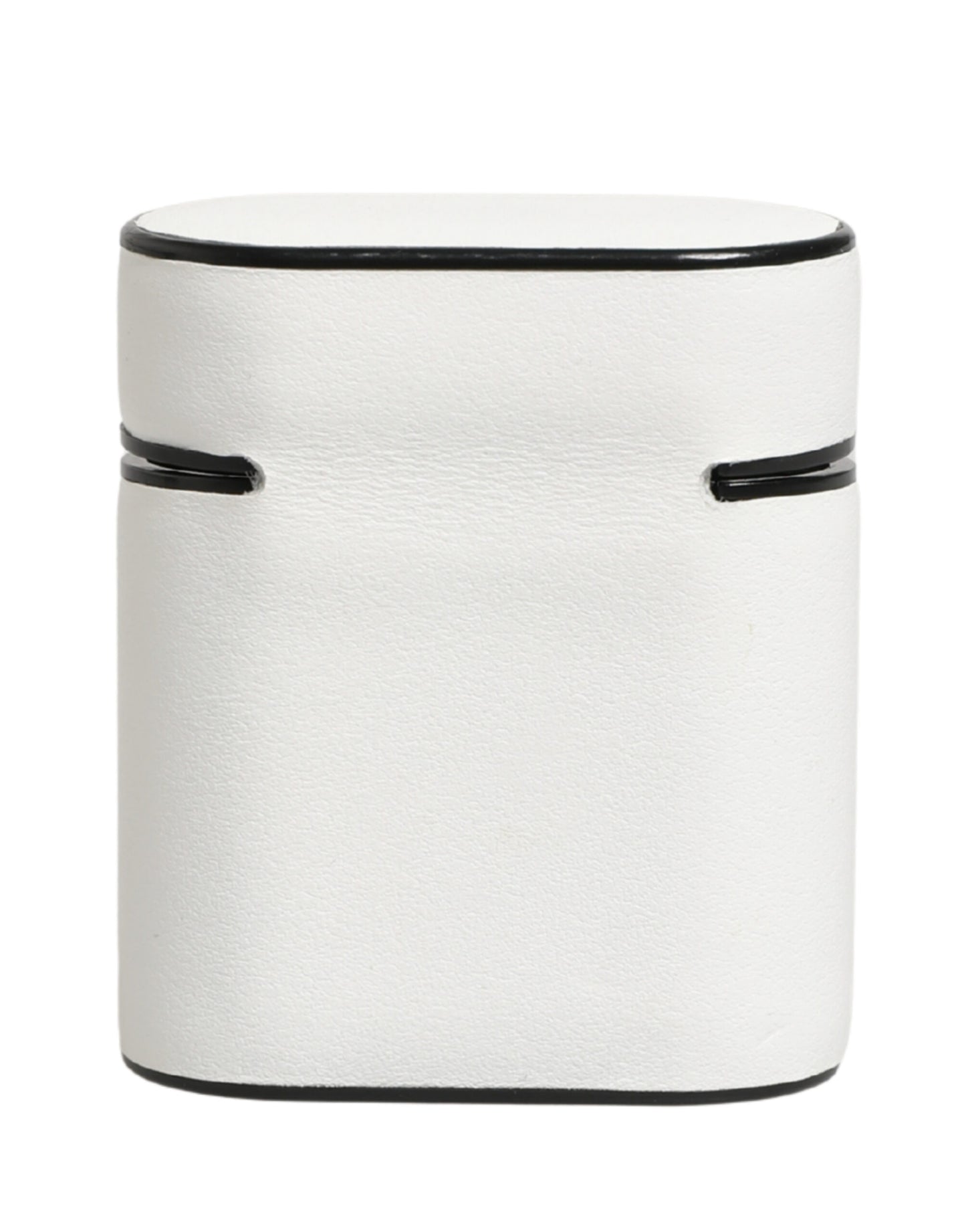 Custodia a libro per Airpods con logo stampato in pelle di vitello bianca Dolce &amp; Gabbana