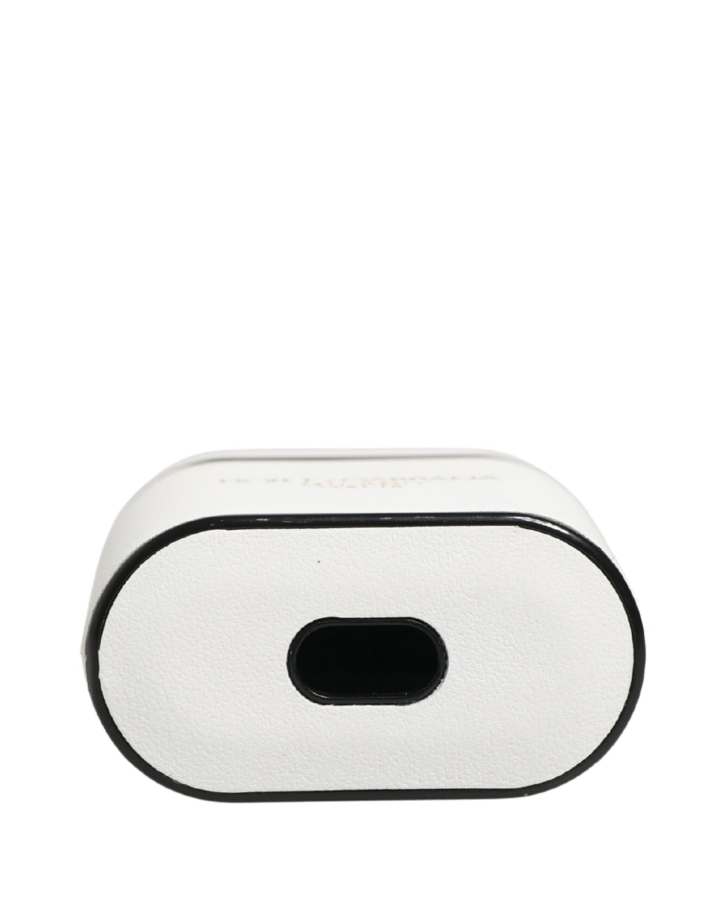 Custodia a libro per Airpods con logo stampato in pelle di vitello bianca Dolce &amp; Gabbana