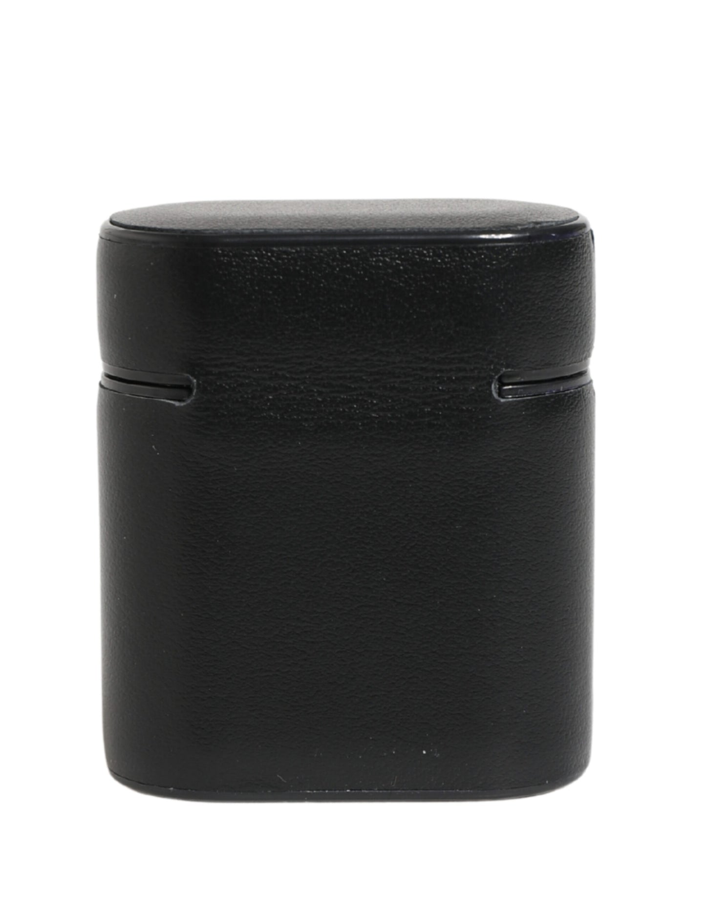 Custodia a libro per Airpods con logo stampato in pelle di vitello nera Dolce &amp; Gabbana