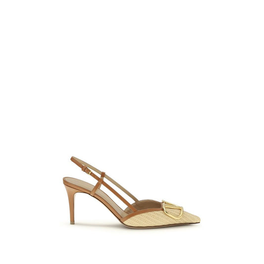 Valentino Garavani - Décolleté con tacco alto Bos Taurus in pelle di vitello beige