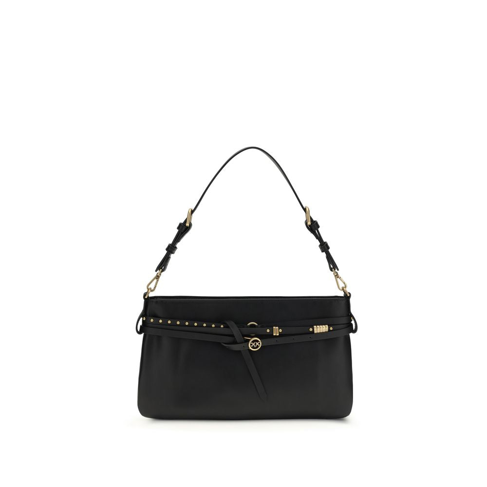 Borsa a tracolla PINKO Bos Taurus in pelle di vitello nera