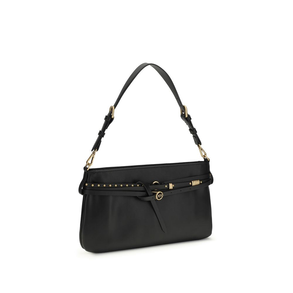 Borsa a tracolla PINKO Bos Taurus in pelle di vitello nera
