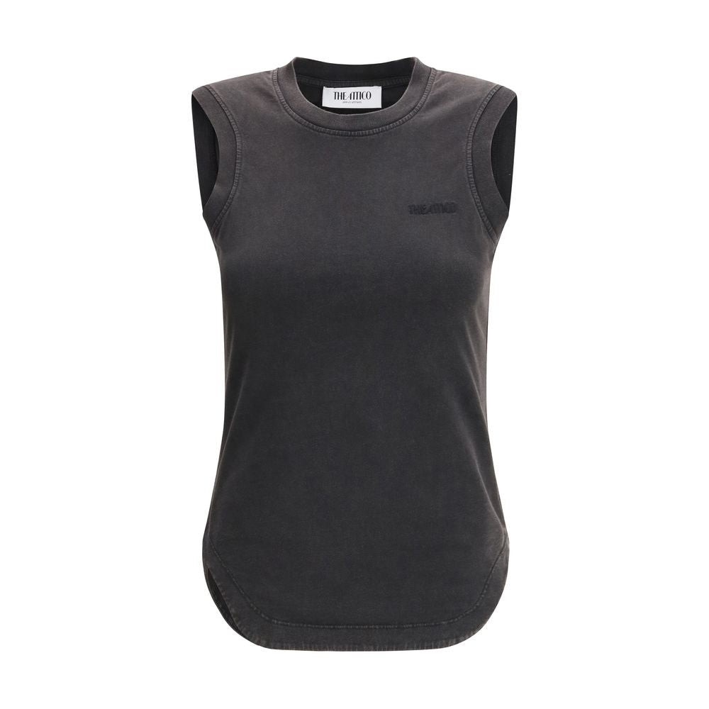 Top in cotone nero Attico