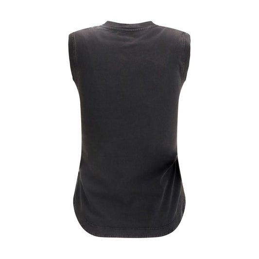 Top in cotone nero Attico