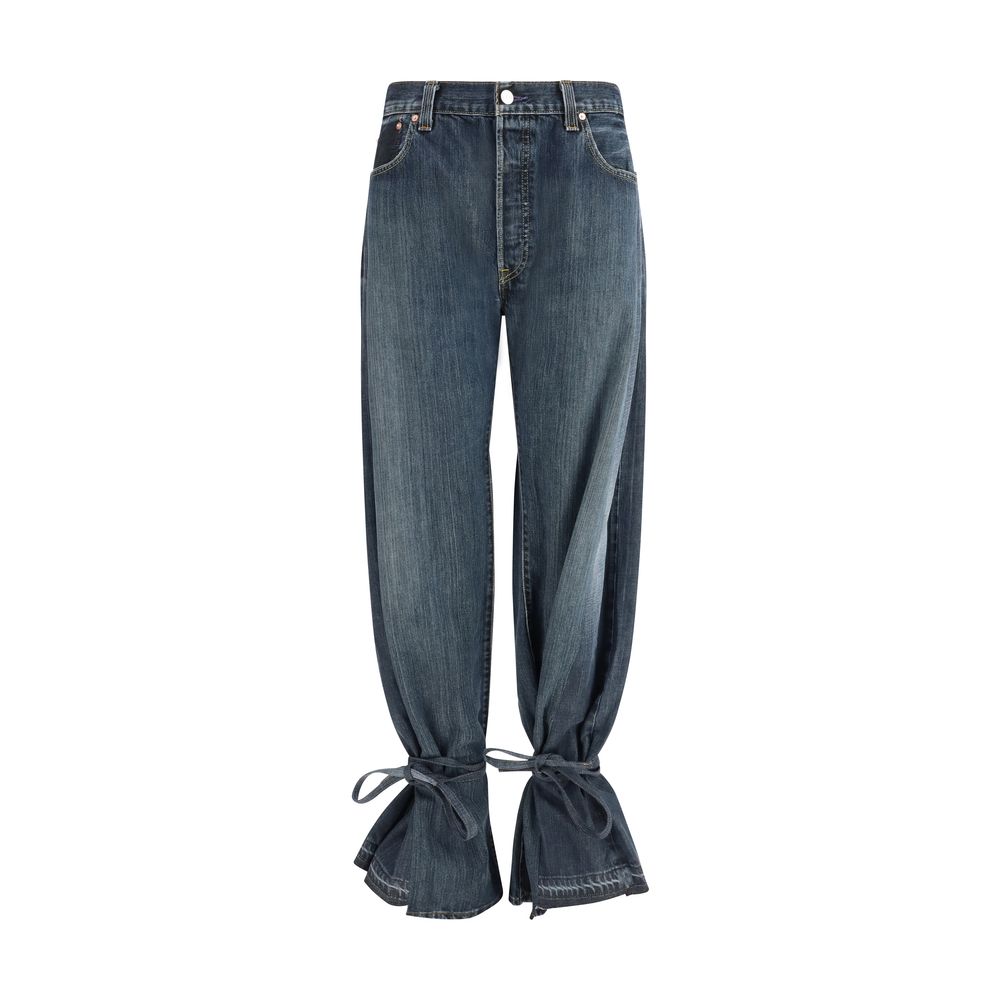 Jeans a gamba dritta in cotone grigio ELV DENIM