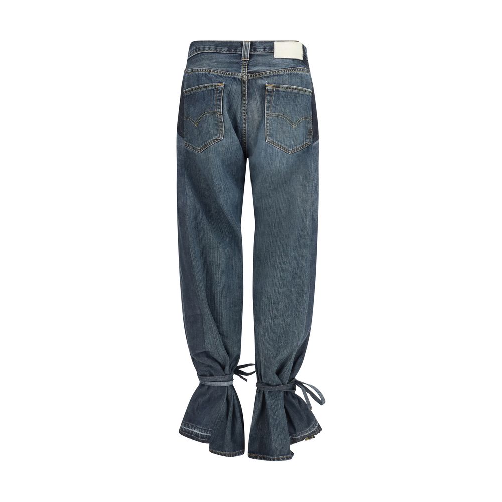 Jeans a gamba dritta in cotone grigio ELV DENIM