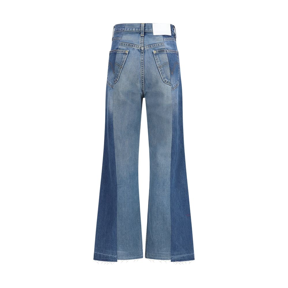 Jeans svasati in cotone blu ELV DENIM
