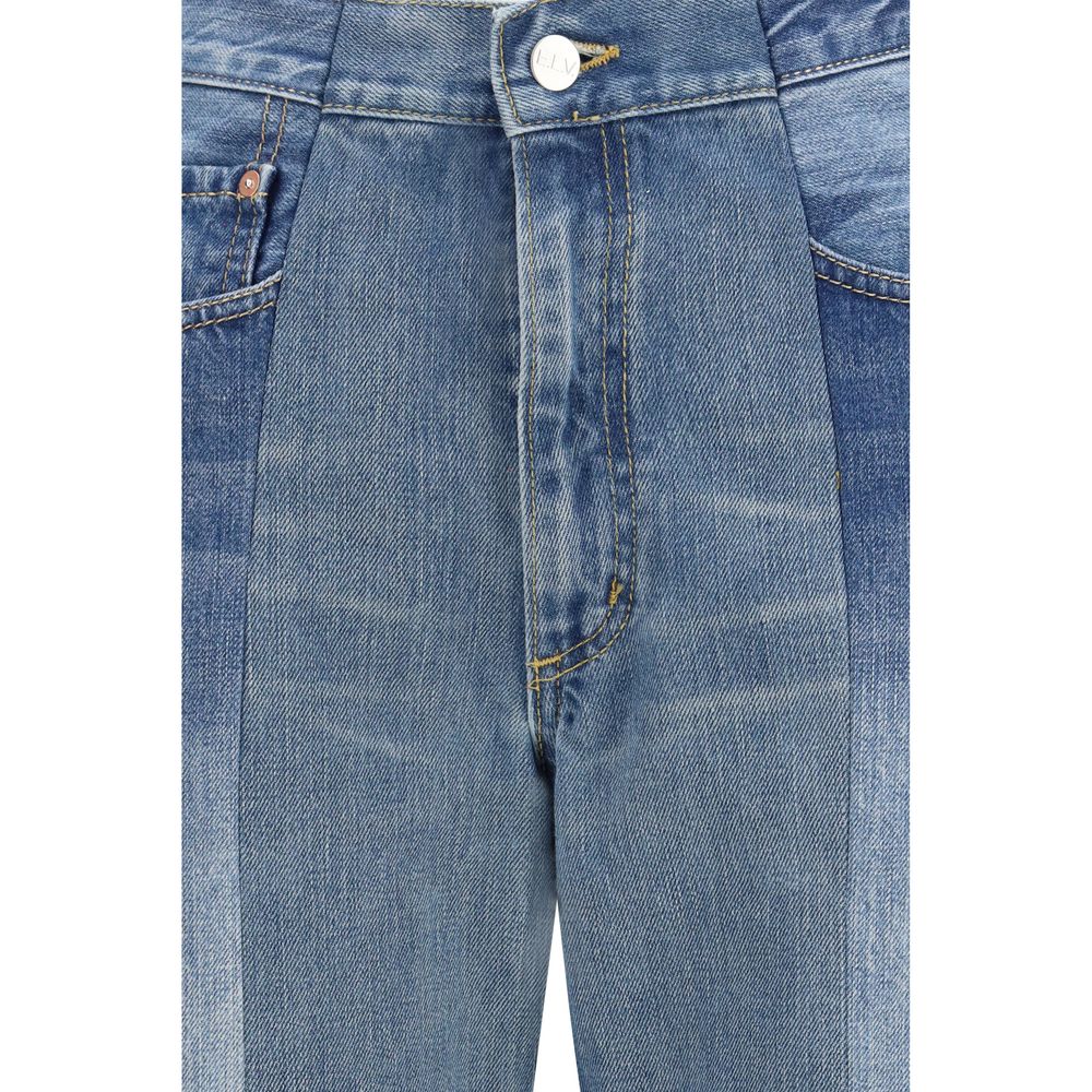 Jeans svasati in cotone blu ELV DENIM