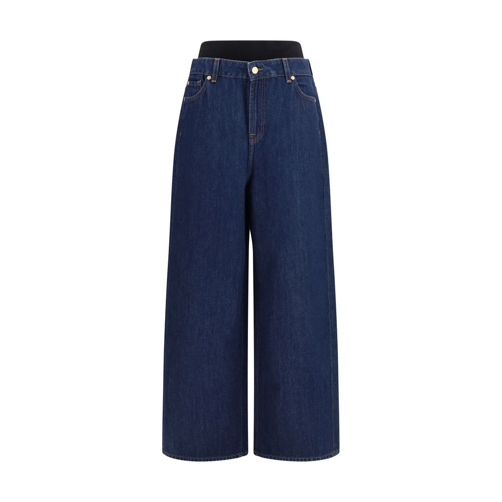Jeans 7FOR in cotone blu vestibilità rilassata