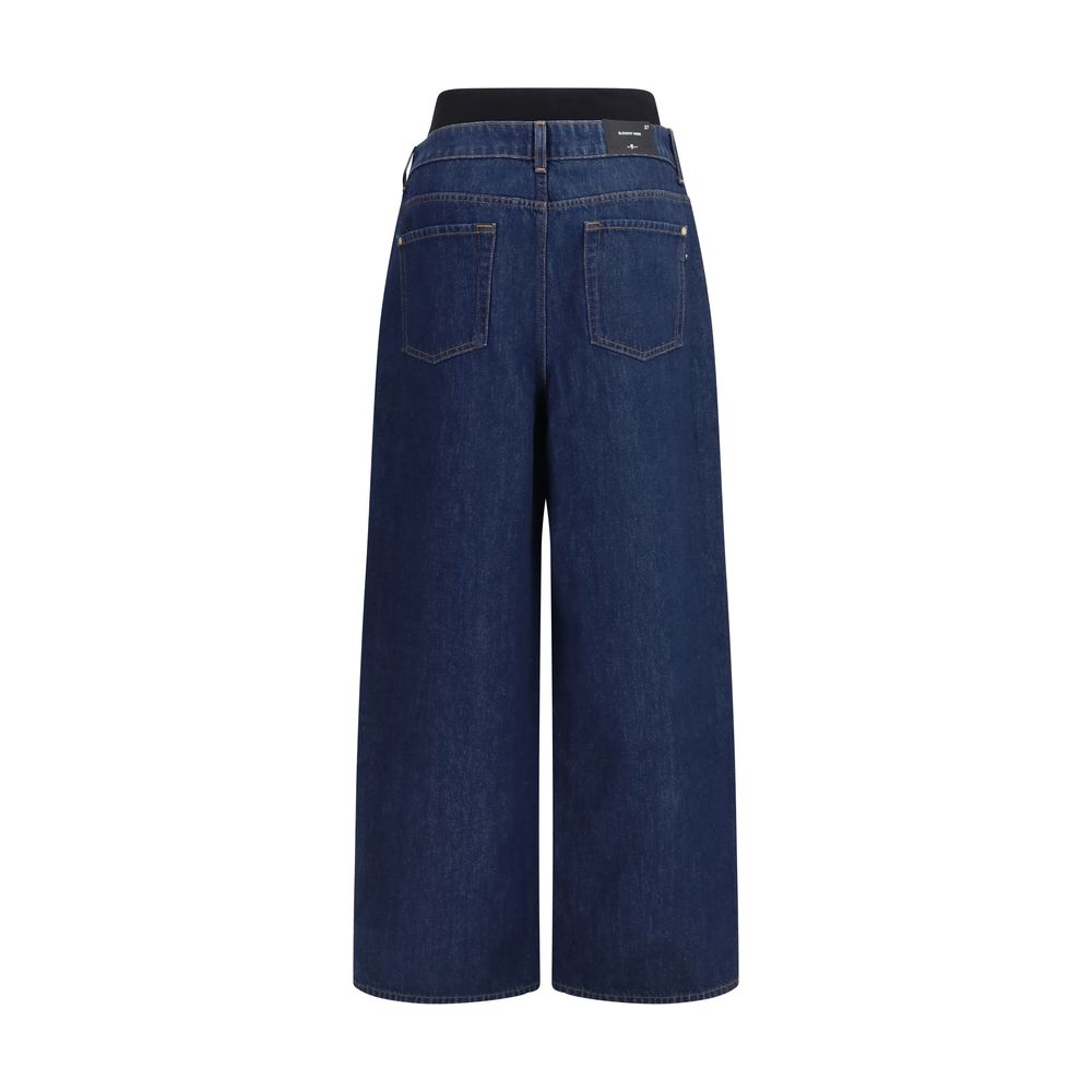 Jeans 7FOR in cotone blu vestibilità rilassata
