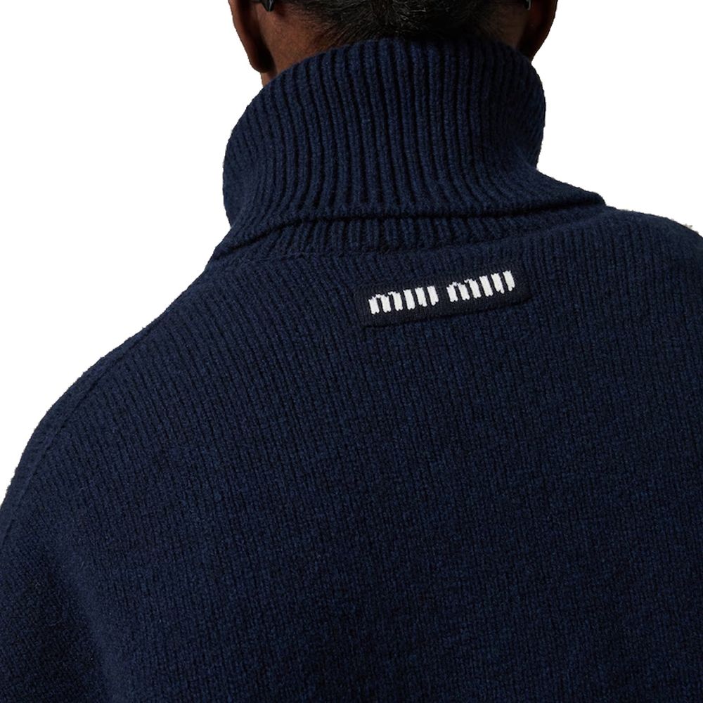 Dolcevita in cashmere blu Miu Miu