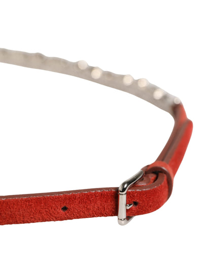 Cintura Dolce & Gabbana in velluto rosso con cristalli e catena