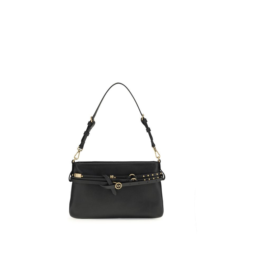 Borsa a tracolla PINKO Bos Taurus in pelle di vitello nera