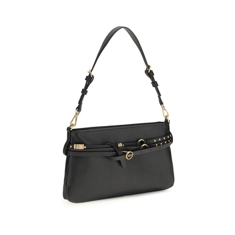 Borsa a tracolla PINKO Bos Taurus in pelle di vitello nera