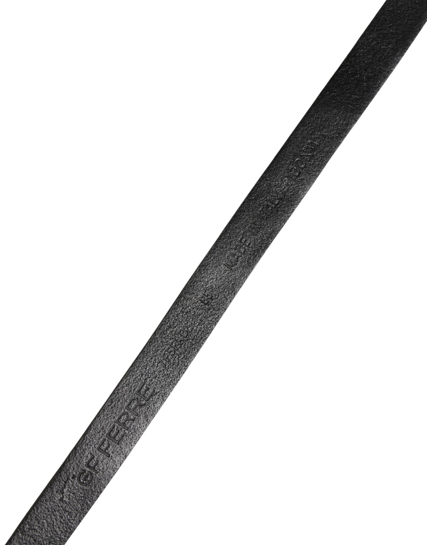 Cintura in pelle nera sottile con fibbia in ottone dorato GF Ferre