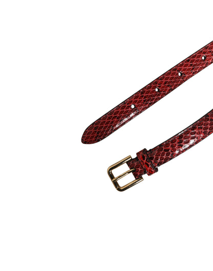 Cintura Dolce & Gabbana in pelle rossa con margherite e cristalli