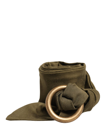Cintura Ermanno Scervino in cotone verde militare con fibbia tonda