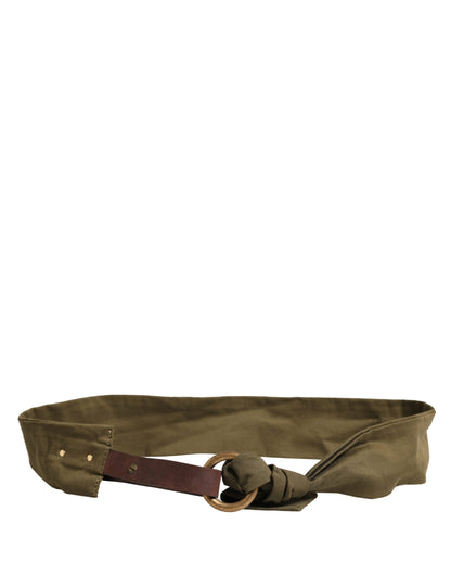 Cintura Ermanno Scervino in cotone verde militare con fibbia tonda