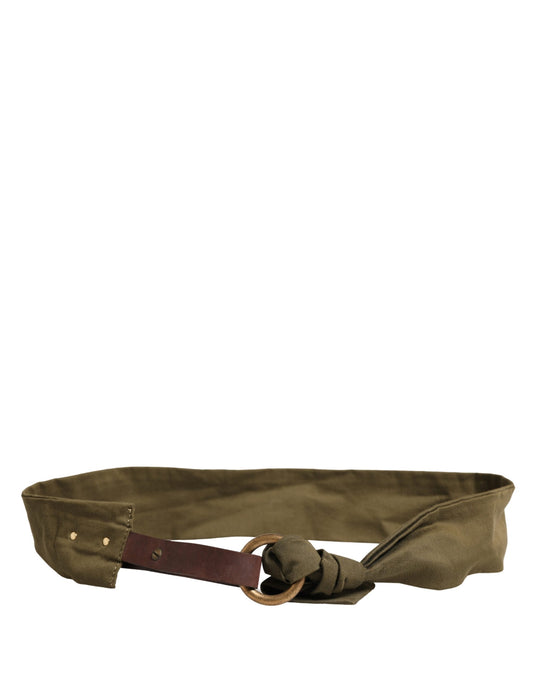 Cintura Ermanno Scervino in cotone verde militare con fibbia tonda