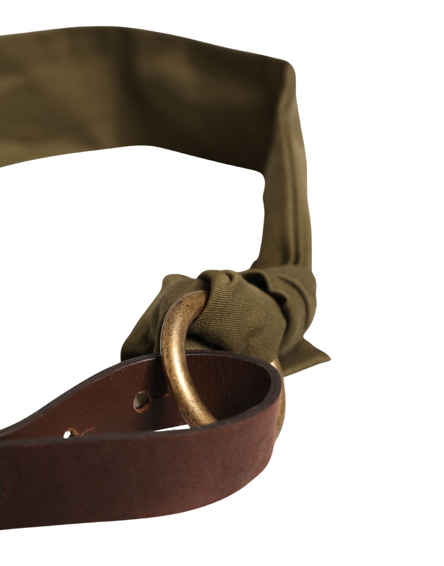 Cintura Ermanno Scervino in cotone verde militare con fibbia tonda
