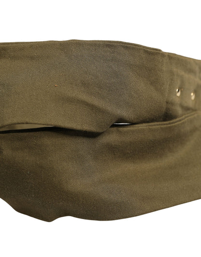 Cintura Ermanno Scervino in cotone verde militare con fibbia tonda
