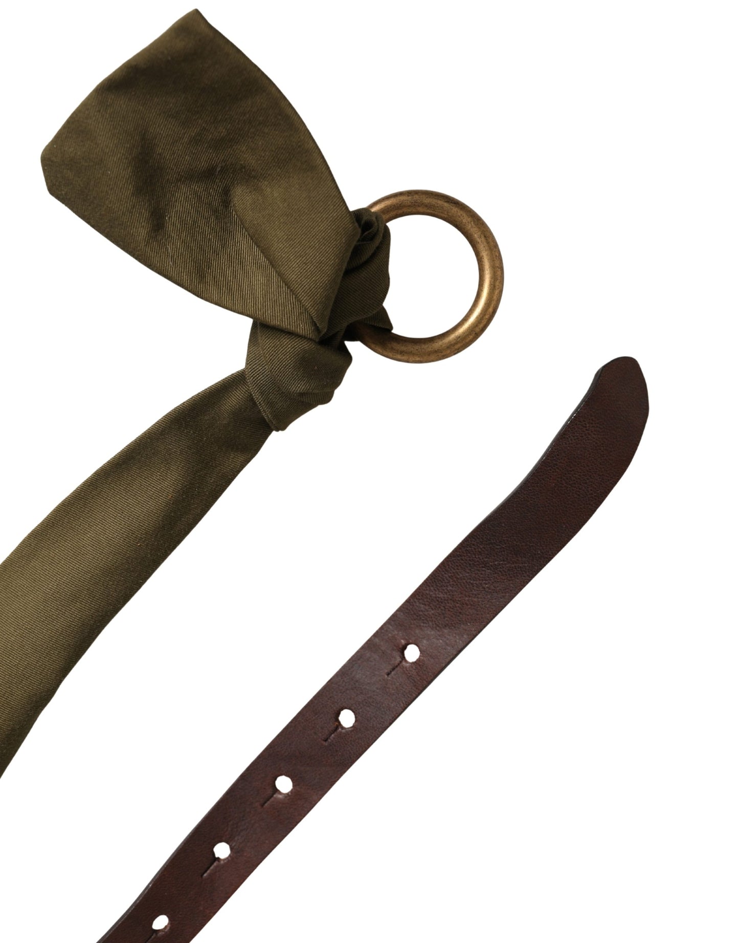 Cintura Ermanno Scervino in cotone verde militare con fibbia tonda