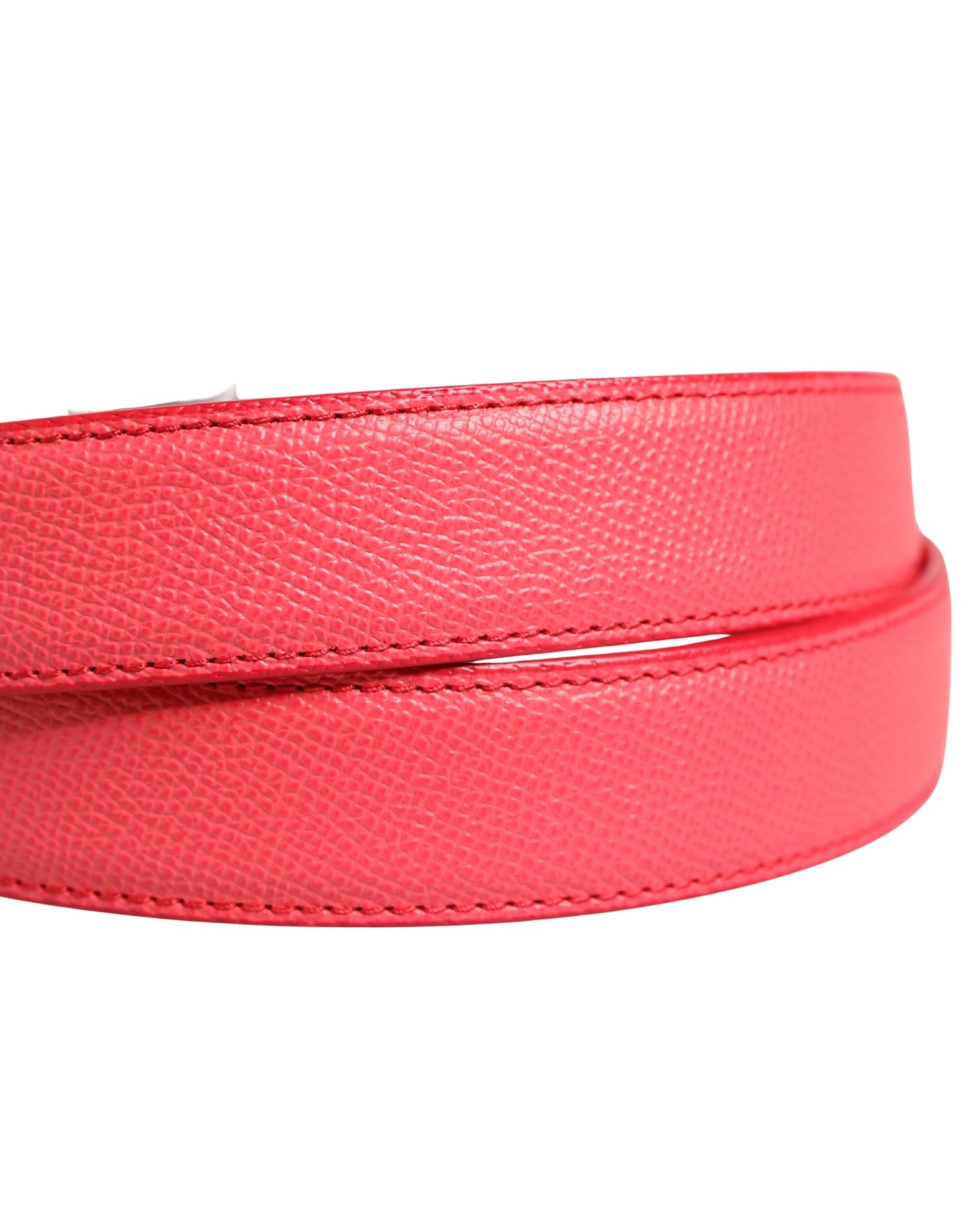 Cintura Dolce &amp; Gabbana in pelle di vitello rosa con fibbia in metallo argentato