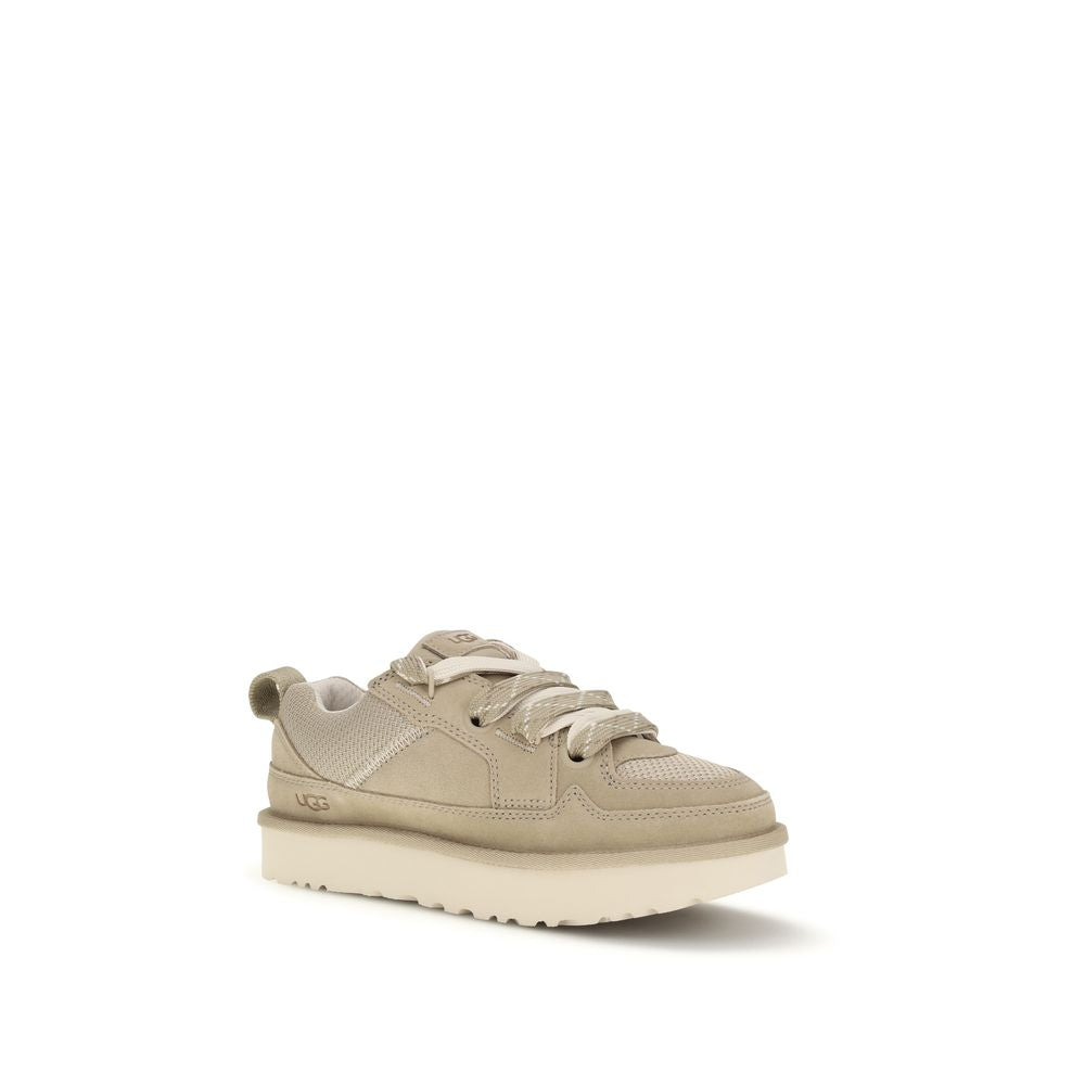 Sneakers basse UGG Bos Taurus in pelle di vitello beige