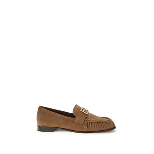 Mocassini slip-on Bos Taurus in pelle di vitello marrone Fendi