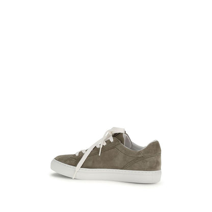 Sneakers Bos Taurus in pelle di vitello grigia di Brunello Cucinelli