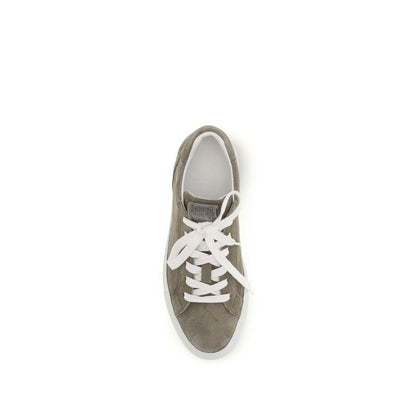 Sneakers Bos Taurus in pelle di vitello grigia di Brunello Cucinelli