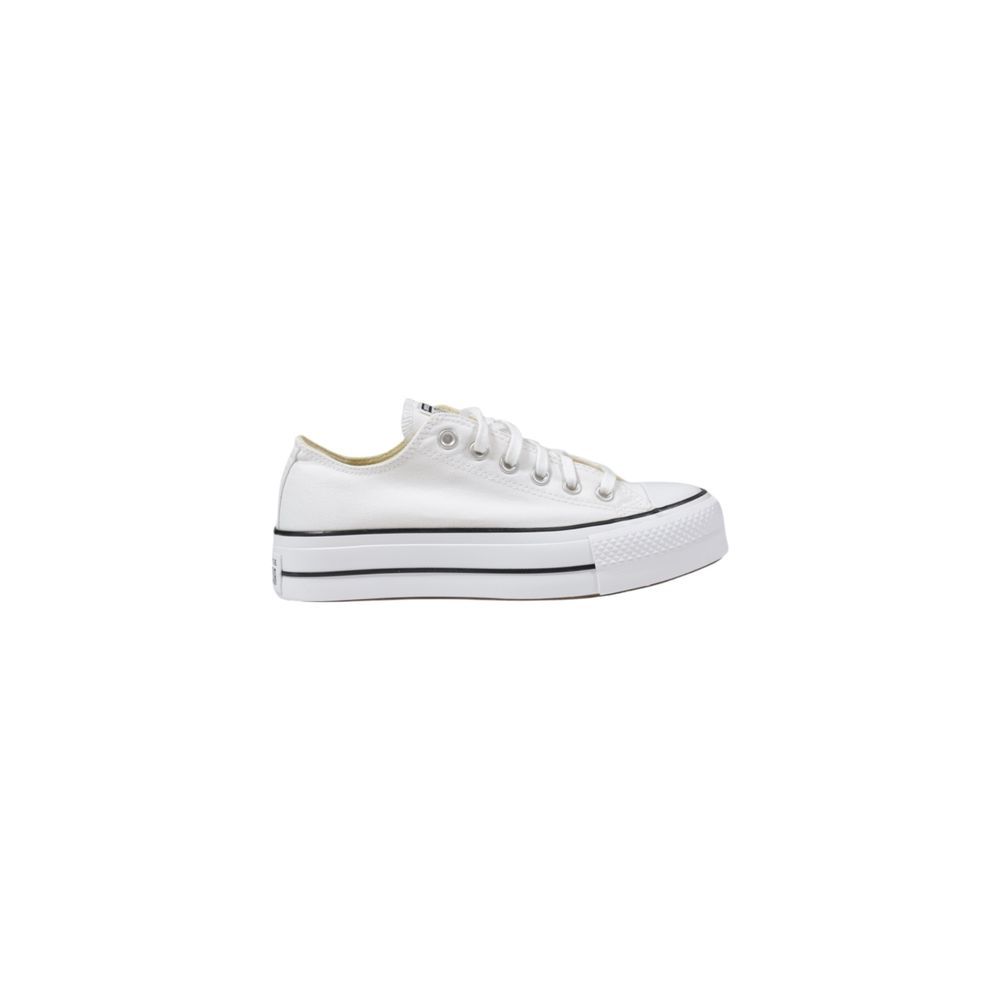 Sneakers Converse bianche in tessuto con plateau