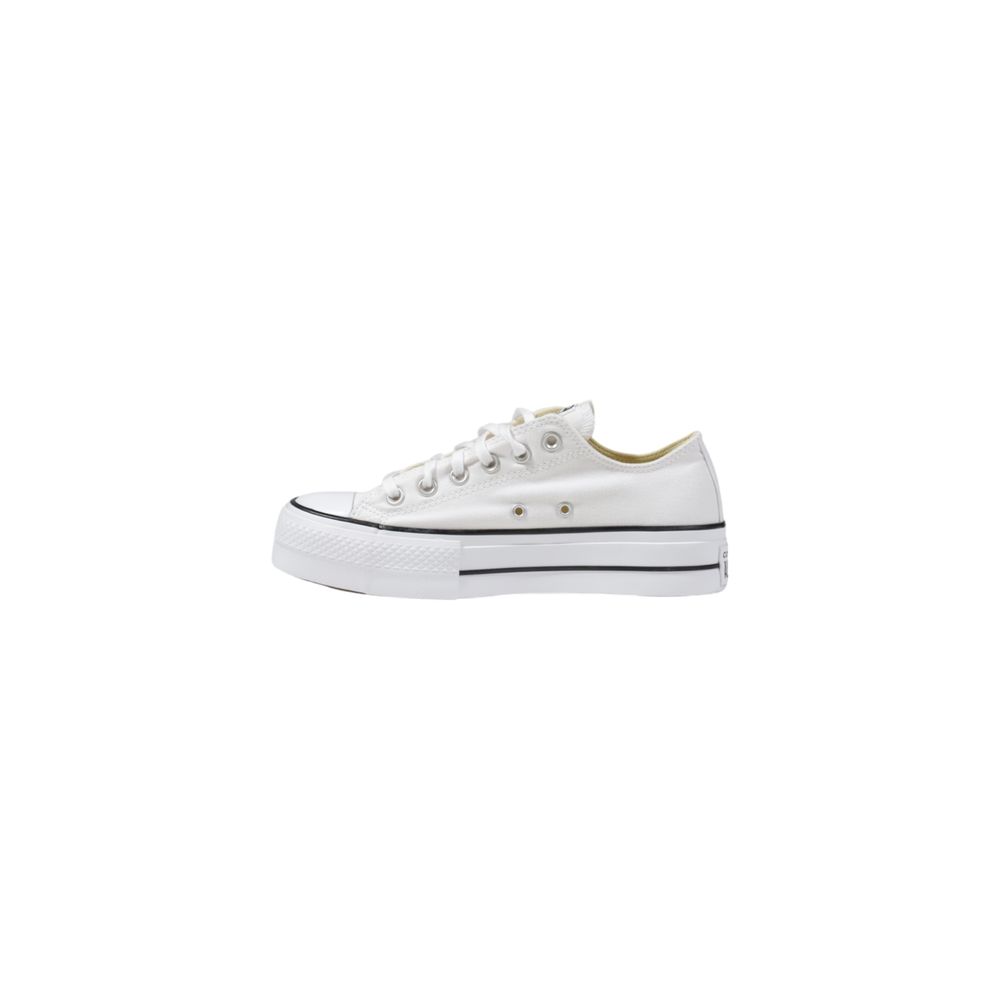 Sneakers Converse bianche in tessuto con plateau