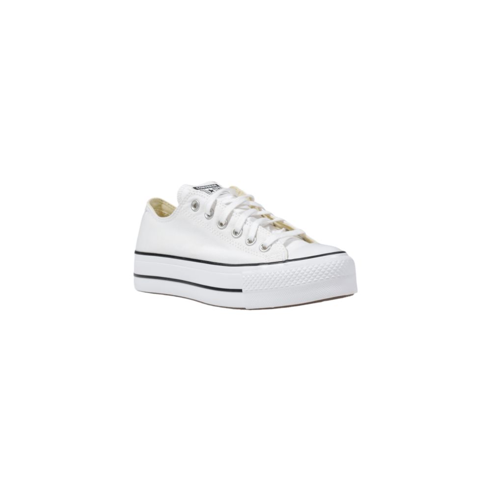 Sneakers Converse bianche in tessuto con plateau