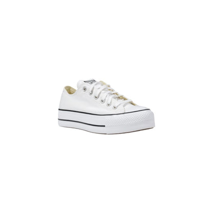 Sneakers Converse bianche in tessuto con plateau