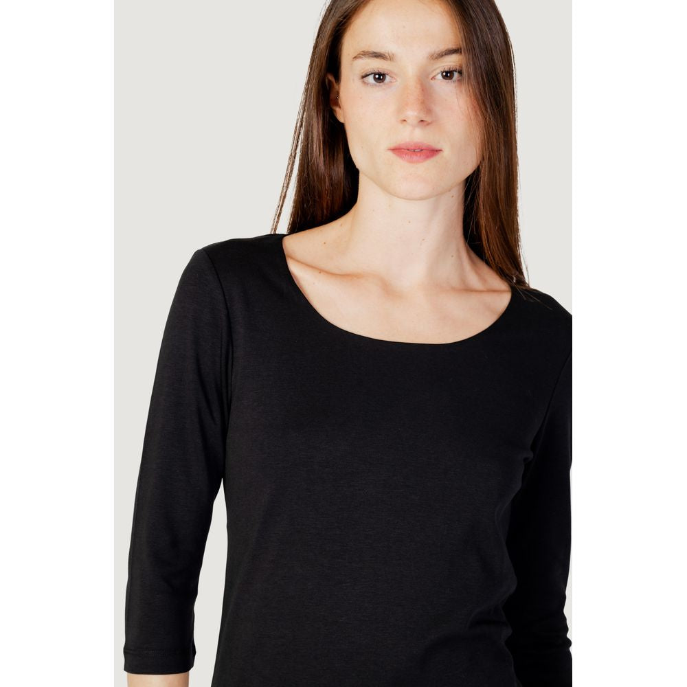 Maglietta a maniche lunghe in cotone nero Street One