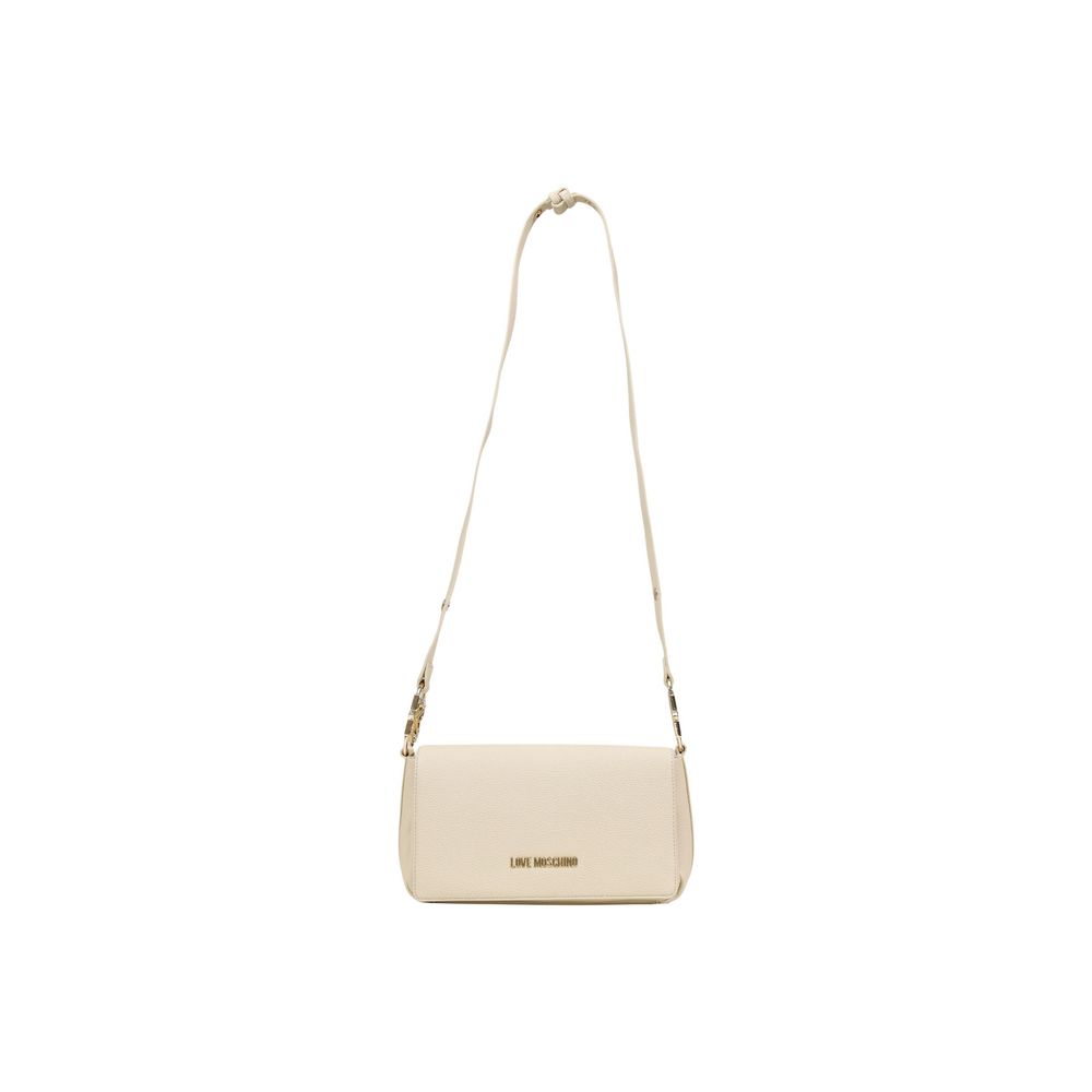 Borsa a mano in polietilene beige Love Moschino